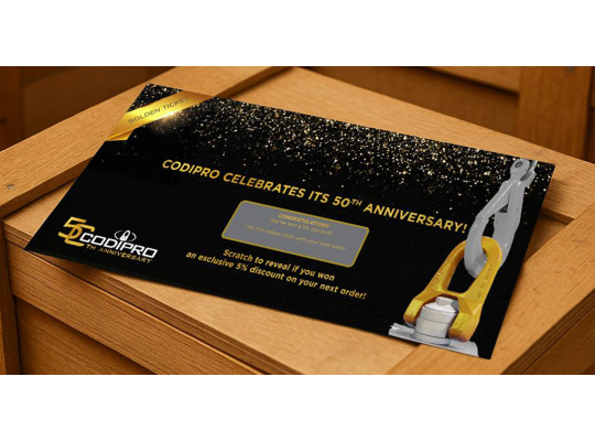 CODIPRO wird 50 Jahre alt mit der Kampagne zum Goldenen Ticket
